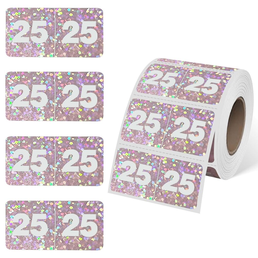 7906 500 Pcs 2025 Year Stickers File Folder New Year Labels 3/4" x 1-1/2"